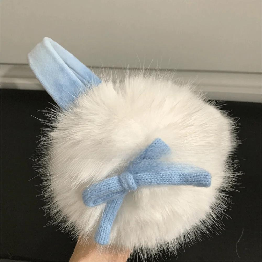 Winter Warm Soft Earmuffs Ear Protection Thickened Fluffy Earflaps Antifreeze Bowknot Ear Warmer For Women Men Outdoor Earmuffs