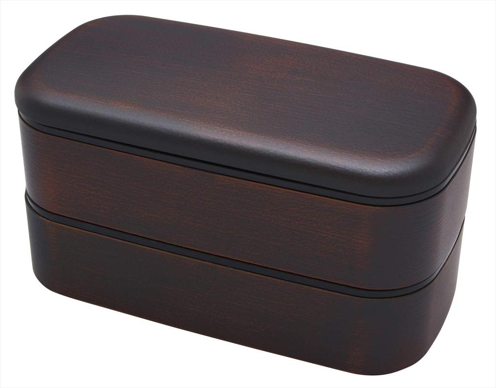 Yamanaka Lacquer Wood Grain Square Bento Tochigi Wood Men's Box, Grain, M16564-7