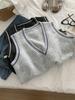 Korean Style V-Neck Wool Knit Vest for Women - Loose Fit, Age-Reducing, Perfect for Spring & Autumn Layering