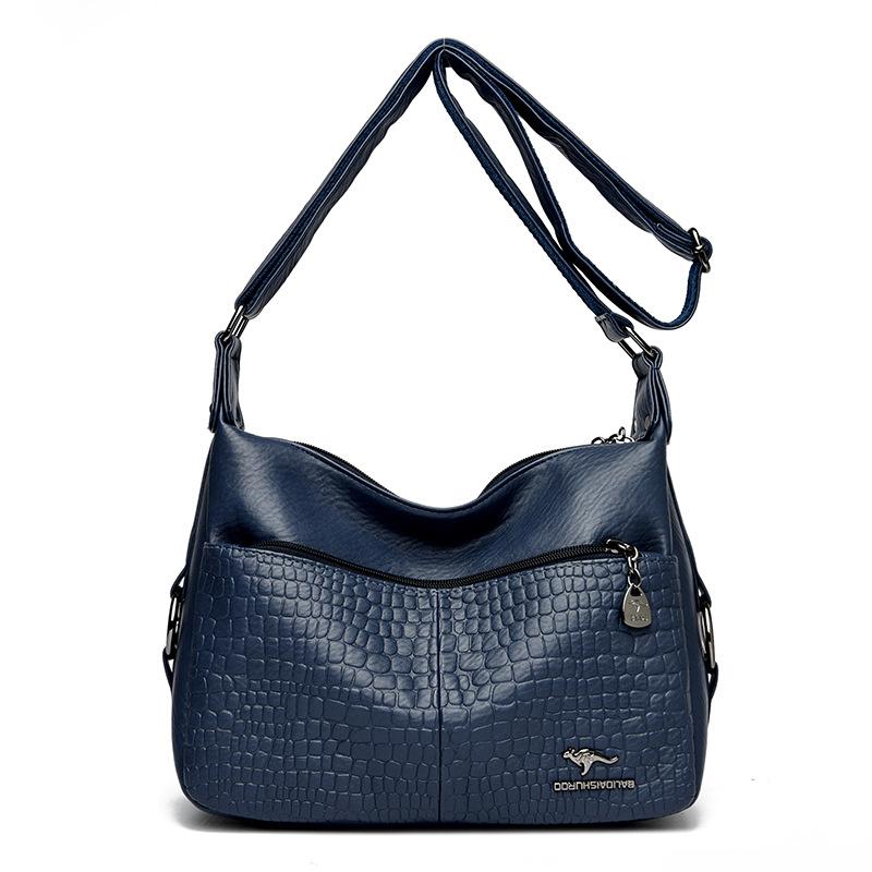 Middle Aged Women's Crossbody Bag New Stone Pattern Small Square Bag Style Simple and Fashionable One Shoulder Crossbody Bag