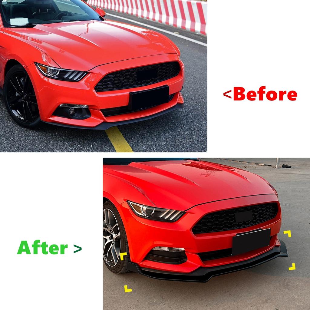 Car Front Bumper Lip Spoiler Diffuser Splitters Body Kit Aprons Cover Guard Trim For Ford Mustang MK6 2015 2016 2017