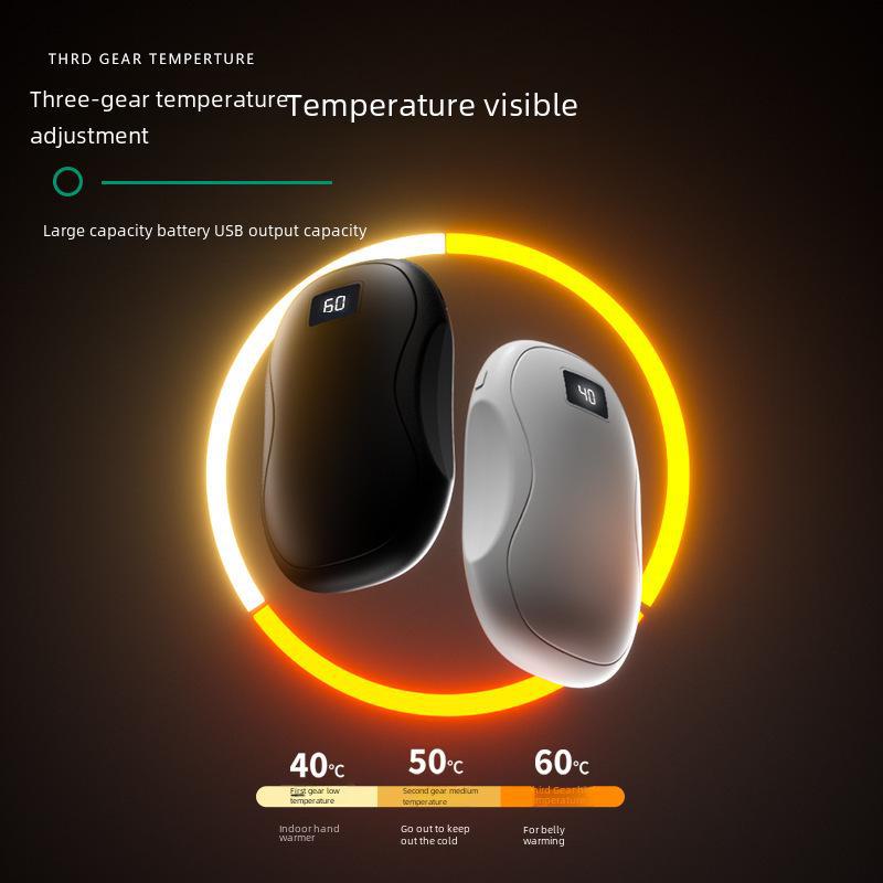 2025 Cross-Border Digital Hand Warmer: Dual-Sided Heating & Large Capacity Charcoal Fire Charging.