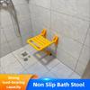 Foldable Bathroom Shower Stool Nursing Homes Anti Slip Shower Chair Stainless Steel Staircase Rest Wall Chair