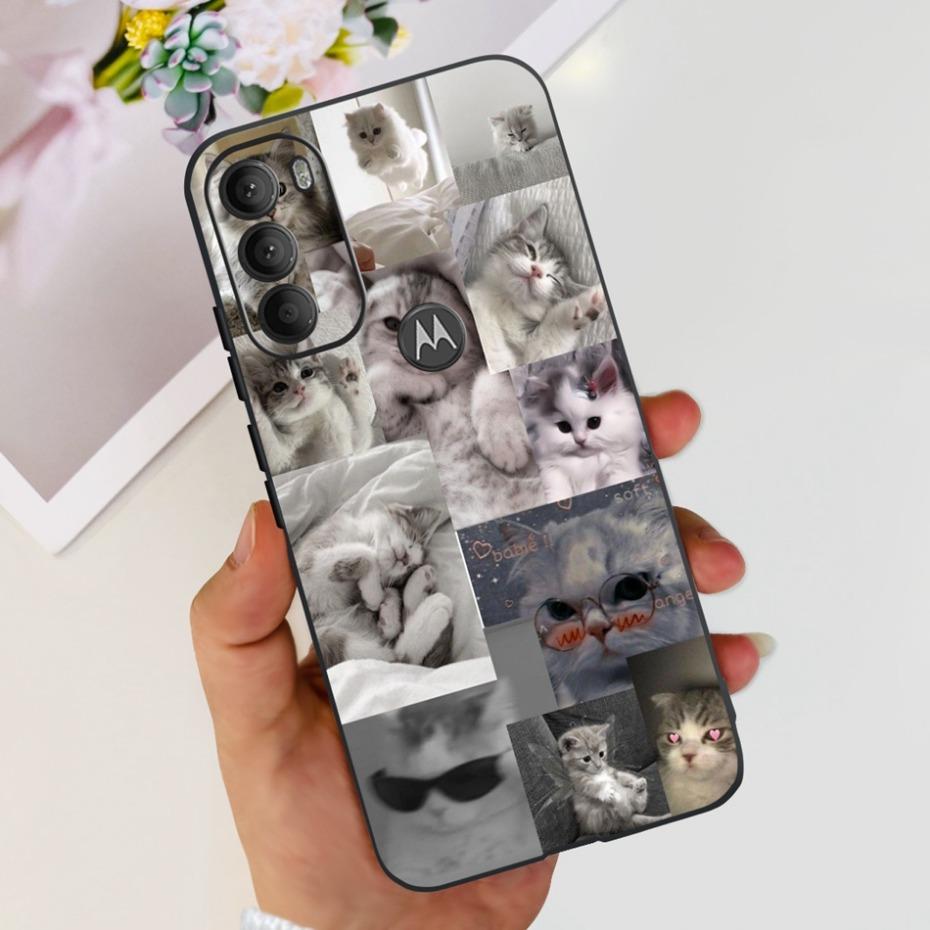 Lovely Printing Case For Motorola Moto G71 5G Soft TPU Black Silicone Back Cover For MOTO G71 G 71 5G XT2169-1 Phone Cases