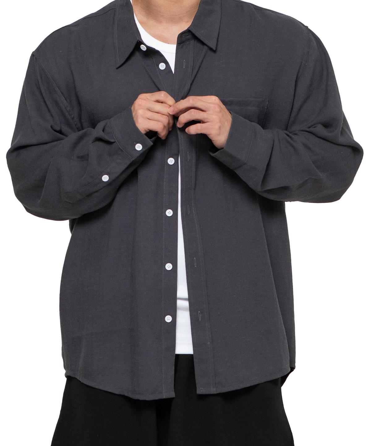 Adent Soul Linen Oversized Shirt (Charcoal) L