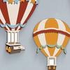 3Pcs Wooden Hot Air Balloon Wall Art Hand-Painted Rustic Hanging Decor for Bedroom Classroom Christmas Cute Nursery Ornament Boho Home Accent
