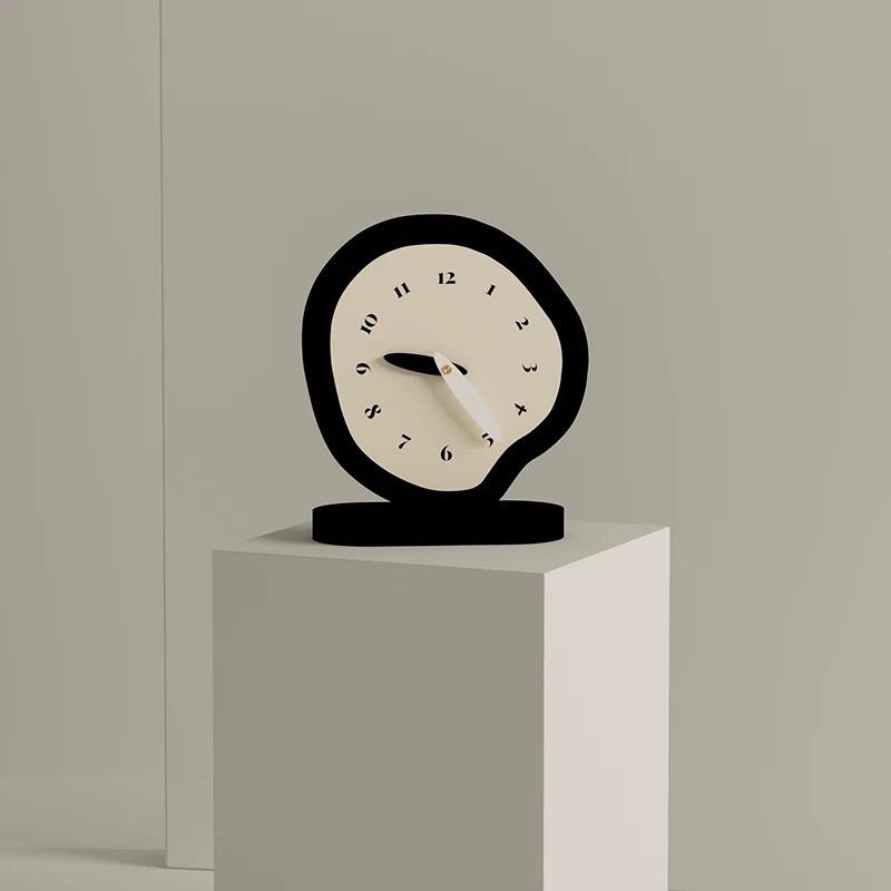 Desktop Clock Cream Style Table Silent Clock Ornament Living Room Decorations Desk Clock Modern Design Home Counter Tops Decor