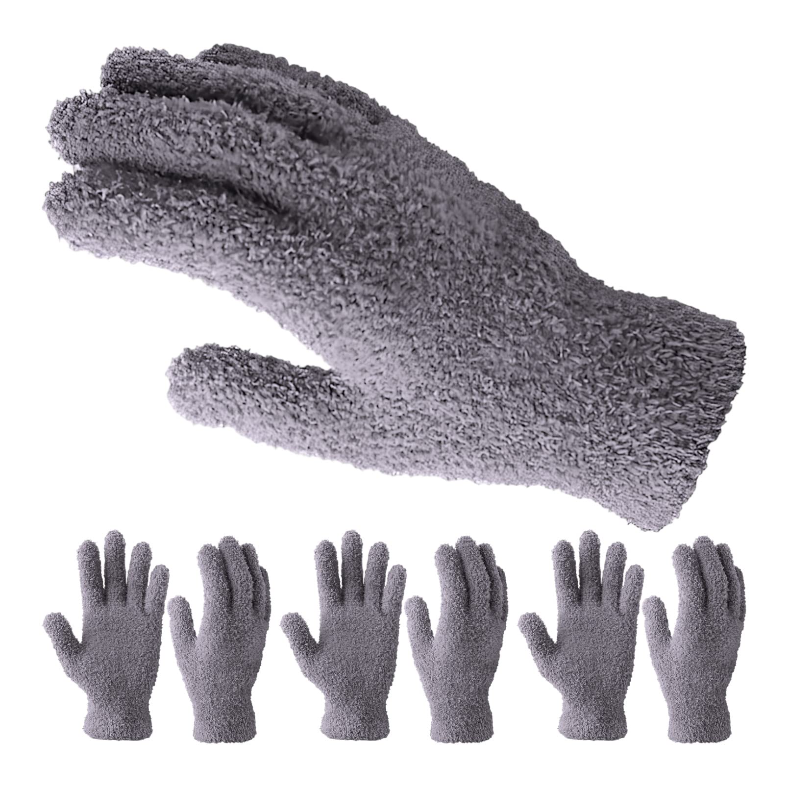 

Heizi Микрофибровая варежка для мытья автомобиля для колес и пыли 3 пары (Серый, (6 шт.) набор)