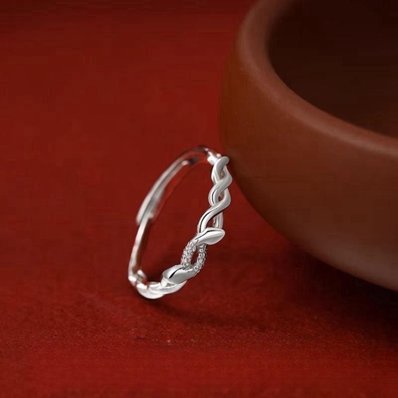 Natal Year Snake Ring Female Niche Design High Sense Personality Fashion Double Snake Wrap Open Ring Hand Jewelry