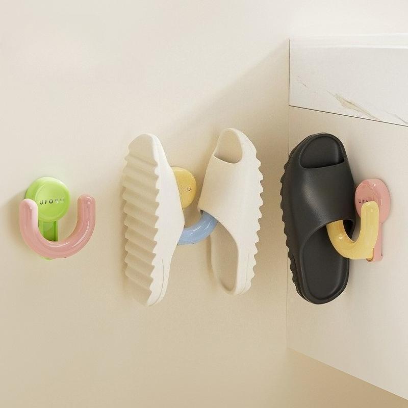 Estante para zapatillas con ventosa estilo dopamina – Montaje de pared para baño sin taladrar con drenaje | Almacenamiento multiescena