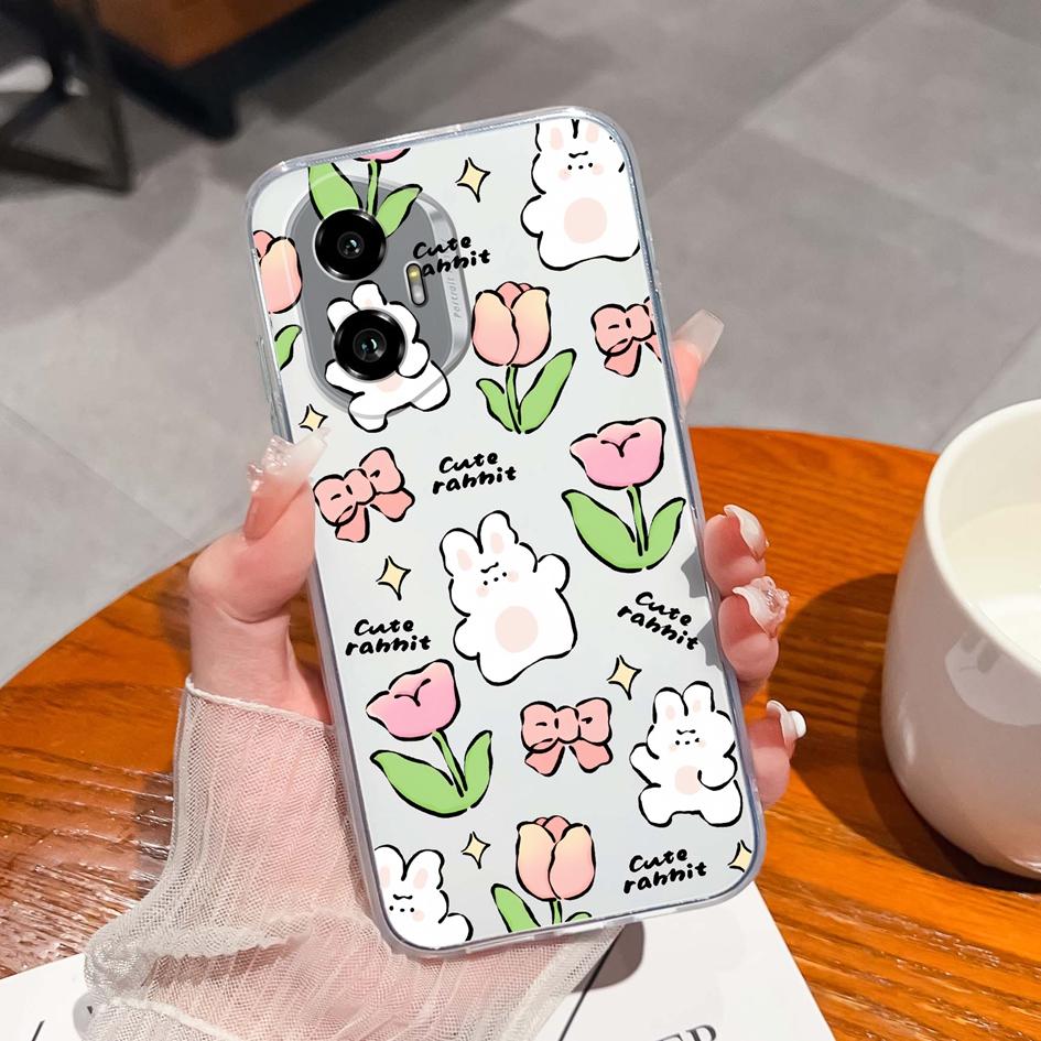 Silicone Soft TPU For Huawei Honor 300 Pro 70 200 Lite X5B Plus X6 X6B X6S X8 Back Cover Fashion Pink Bow Tie Pattern Transparent Anti Slip For Huawei