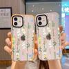 Europe and the United States hot-selling ins wind flower flower apple 17pro transparent mobile phone case iPhone16pm soft case protective case
