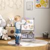 Children's Easel, Double-Sided Whiteboard Chalkboard, Paper Roll, 2 Baskets, 54 x 46.5 x 93 cm, Grey