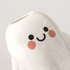 Ghost Shape Vase with Smile Face Pattern Ceramic Flower Planter Pot Nursery Room Bedroom Home White Decor
