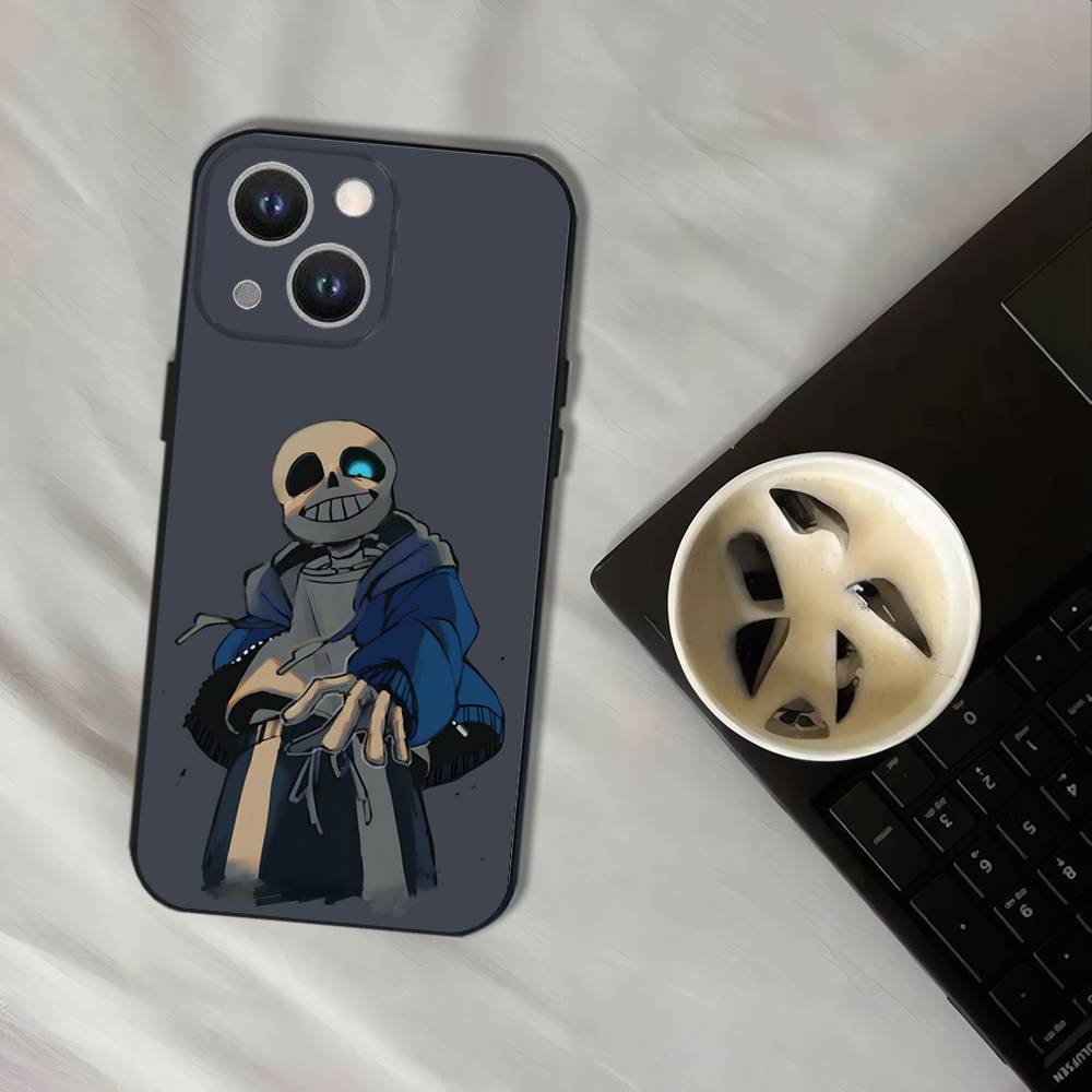 U-Undertale Sans doggo Black Soft Cover Phone Case For iPhone 17,16,15,14,13,12,11,Pro,XS,Max,XR,Plus,E,SE4,Mini