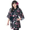 Clearstone Halloween Cosplay Kimono with Floral Black Pattern, Women's,