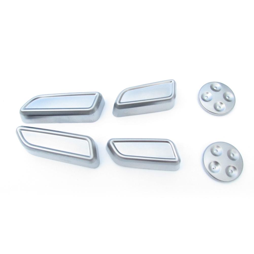 6 STÜCKE Für Tesla Model 3 Model Y Kohlefaserfarbe Sitzverstellschalter Knopf Zierabdeckung Schwarz ABS Autoinnenraumzubehör