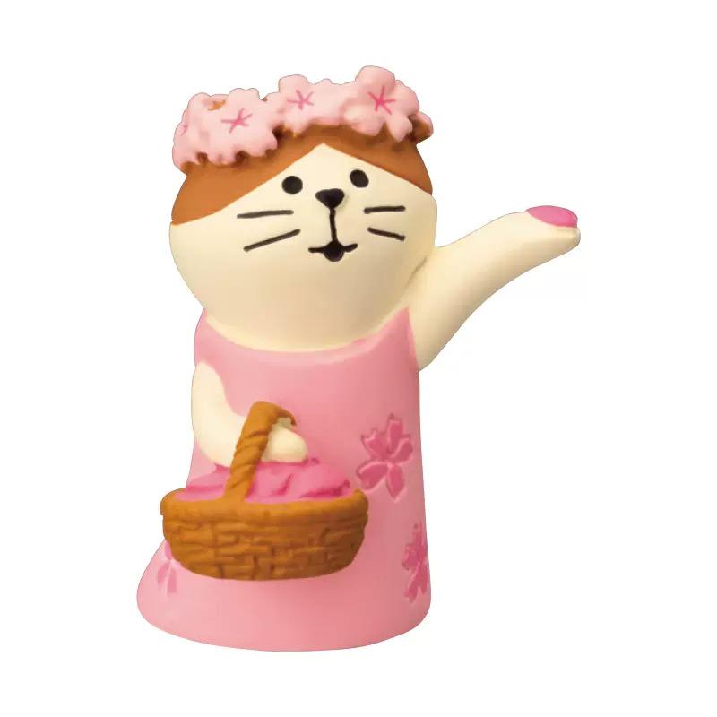 Zakka Creative Cherry Blossom Cat Miniature Resin Ornament