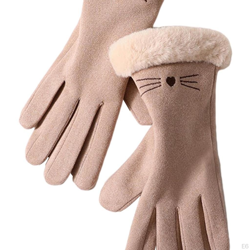 Velvet Warm Gloves Windproof for Running Mountaineering Cycling