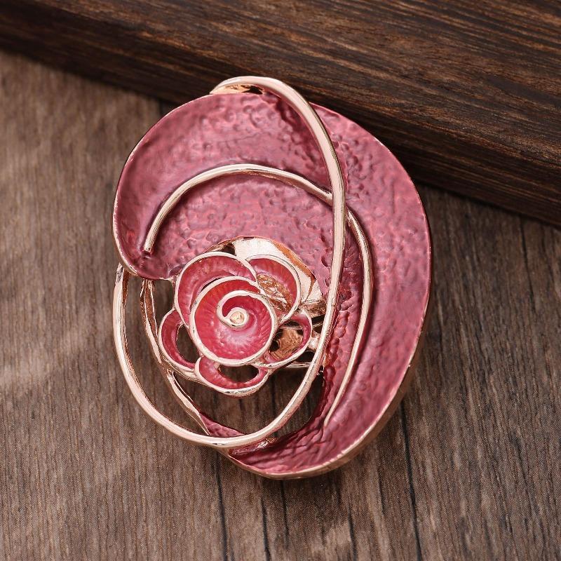 Heiß verkaufende emailierte geometrische Blume magnetische Brosche, modische kreative Blumenbrosche für Damen