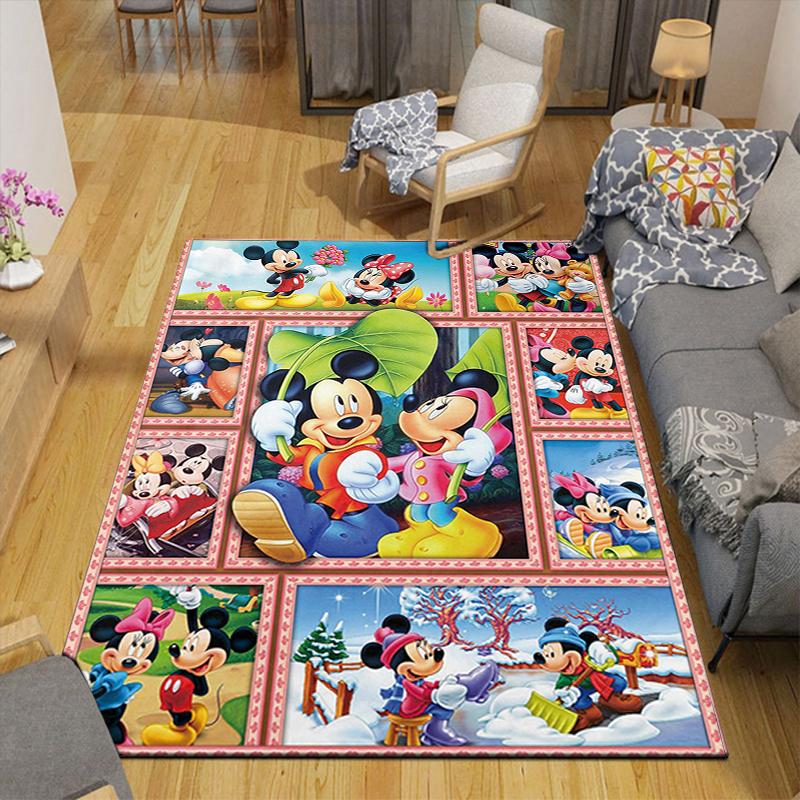 1Pc Mickey Minnie'S Winter Adventure Rug Office Carpet Indoor Outdoor Doormat Nonslip Soft Comfortable Living Christmas Halloween Xmas Gift D924396