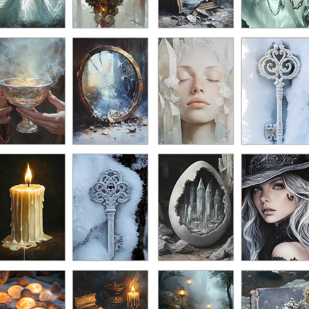 32pcs, Gothic Magic Postcards, Mysterious Witch, Birthday/Anniversary Gifts, Collectibles, Suitable for Gifting, Mailable.