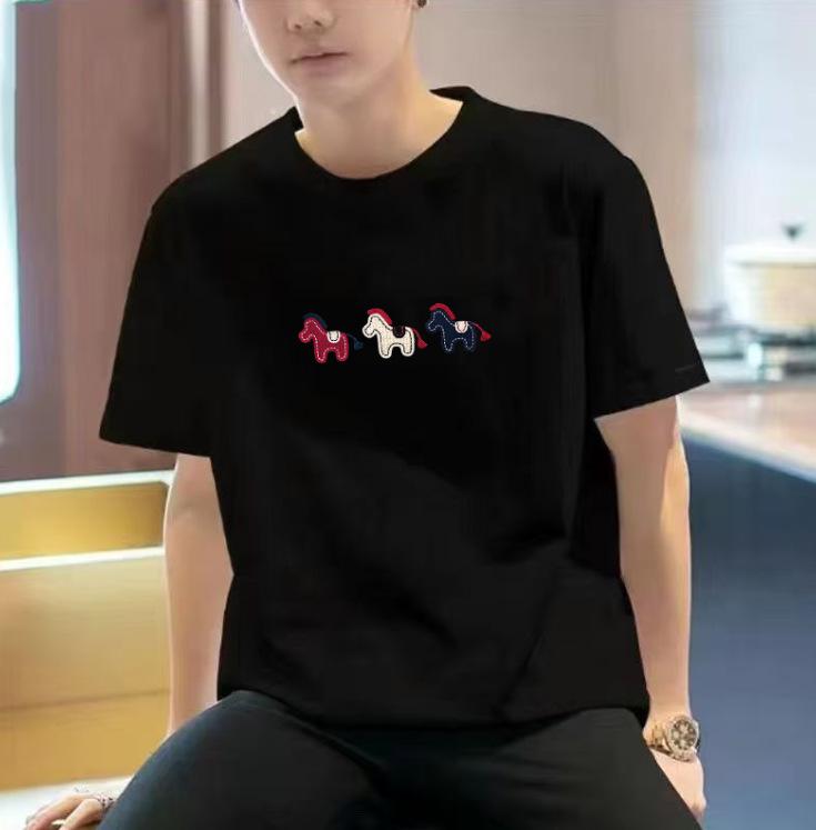 Three Little Horses Unisex Cotton Short Sleeve T-Shirt - 2026 Spring/Summer Casual Base Layer XL (120-135 lbs)