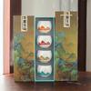 Suet Jade Porcelain Ink and Wash Distant Mountain Kung Fu Teacup for Household Tea Drinking Master Cup Luohan Cup Personal Cup Single Cup Gift Box