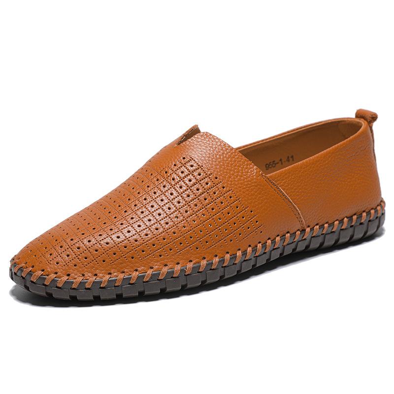 Large Size Men's Casual Shoes One-foot-story Cowhide Lazy Shoes Leather Shoes 48 Size 49 Size 50 Size