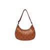 New MLB Monogram Collection Polyester Half Moon Bag Mahjong Pochette Shoulder Bag Large Size Unisex Brown 3ABQL012N-43BRS