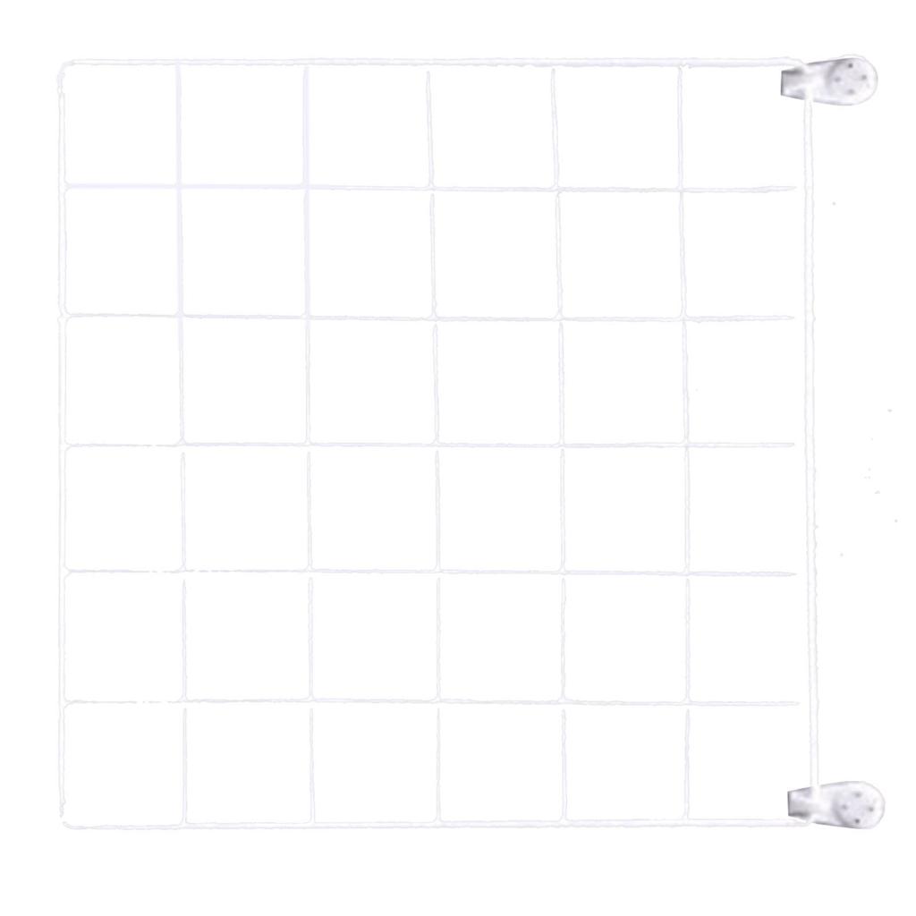 Wire Grid Panel Wall Doll Organizer Iron Mesh Home Storage Rack Photo Hanging and Display Shelf 30x30cm White
