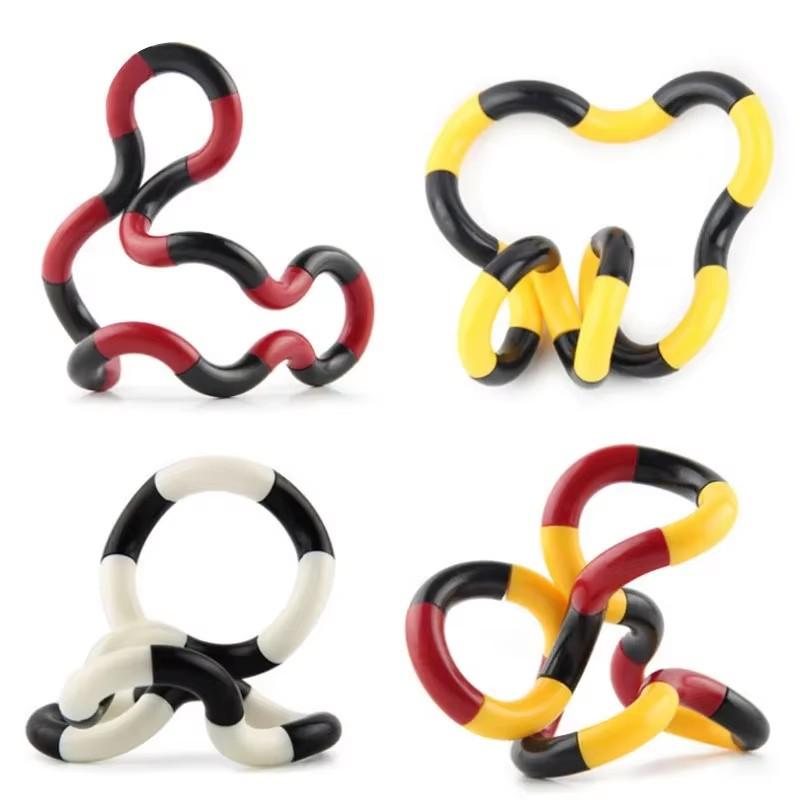 3 ks zábavné a naučné hračky Twist Music Puzzle pro děti-Vent Deformace Lano Uzel Tlak Uvolnění stresu Dospělí