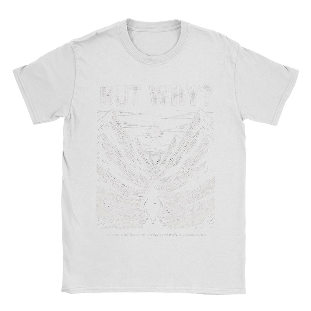 But Why Nihilist Funny Penguin Snowy Mountain Meme Mens T Shirt  Tees Short Sleeve O Neck TShirts Cotton Plus Size Tops