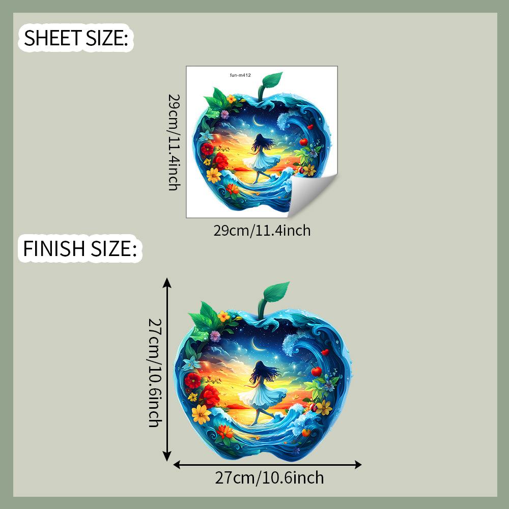 

Personalized 3D Apple Underwater World Bathroom Toilet Toilet Beautification and Decoration Stickers fun-m412