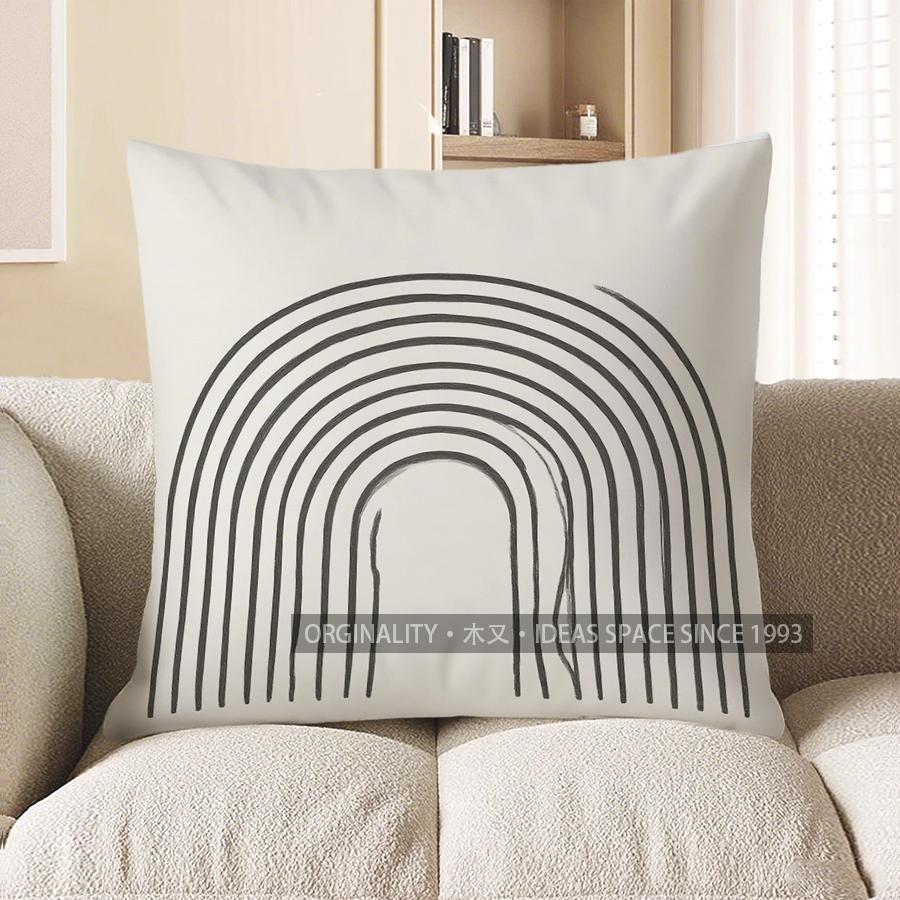 

Home Decor Modern Black Circle Pattern Decorative Pillow Cover Pattern Cushion Cover Suitable For Sofa Bedroom Car Pillow Cover 40x40cm