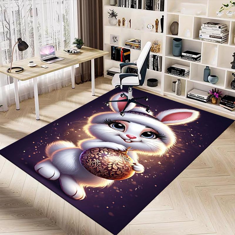 1PC rabbit ornament Extra Large Non Slip Floor carpet, Office, family, bedroom, Studio Large Area Rug Indoor Rugs, Vibrant Colors