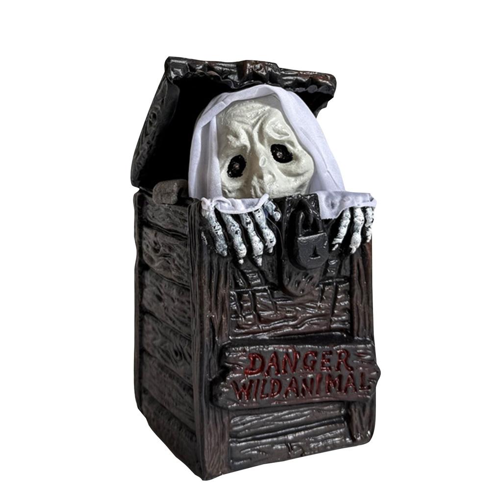 Halloween Scary Animated Toys (4 Styles) - Sound-Activated Moving Eyes, Light-Up & Spooky Sounds, 3xAA Battery Operated For Haunted House, Party Decor