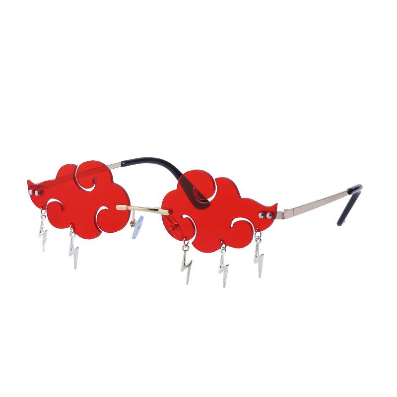 Lightning Pendent Sunglasses Funny Clouds Shaped Sunglasses Rim-Free Sunglasses 90s Disco Party Spectacles Sun Spectacles Steampunk