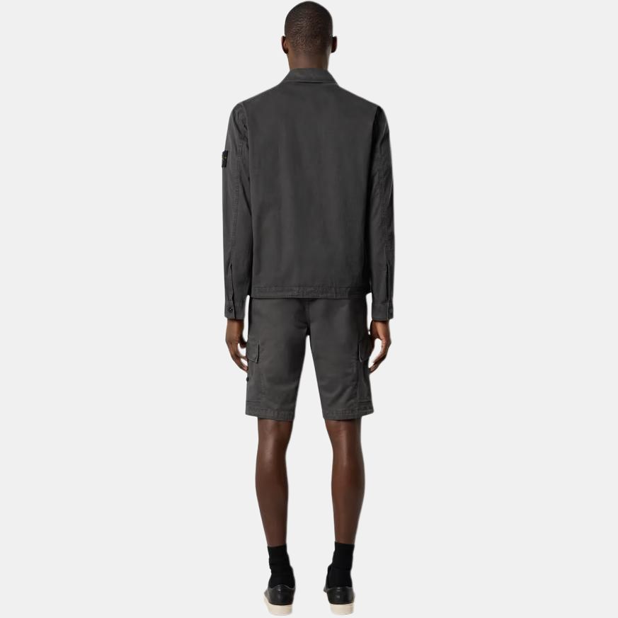 STONE ISLAND Washed Vintage Zip Jacket Men Jackets Carbon-Black K1S151200032S00WN-V0165