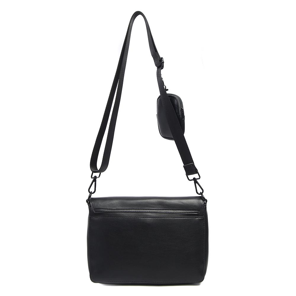 Bymoss Keyring Leather Mini Crossbody Bag 2 - Black