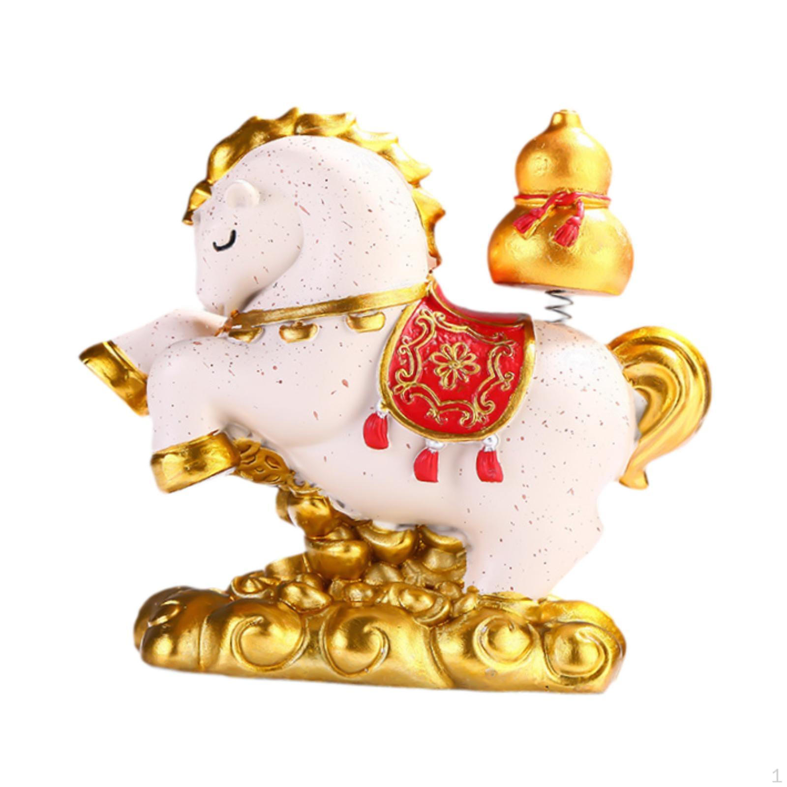 

Figurine, Small Horse Sculpture, Animal Figure, Resin Feng Shui Ornament, Creative Craft with Fine D
