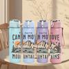 1PC Cat Can Move Mountains Quote Print 750ml Color Plastic Sports Water Bottle Leakproof Flip Straw Lid Suitable for Sports Office Home Use