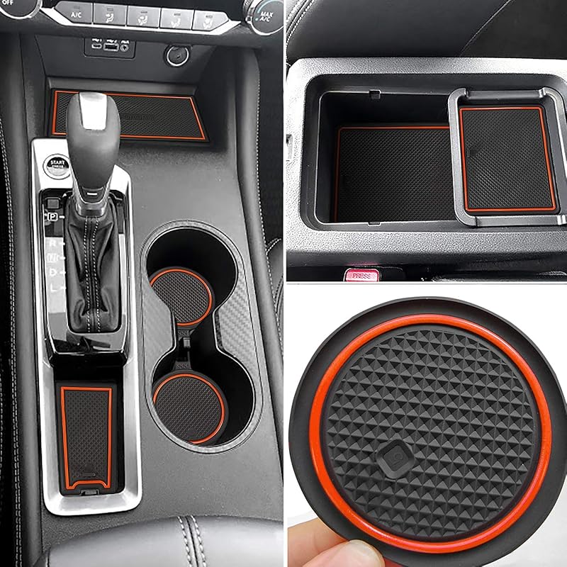 Auovo Anti Dust Mats For Altima Accessories Interior Fit Door Pocket Liners Cup Holder Console Mats(14Pcs/Set) (Orange) оранжевый