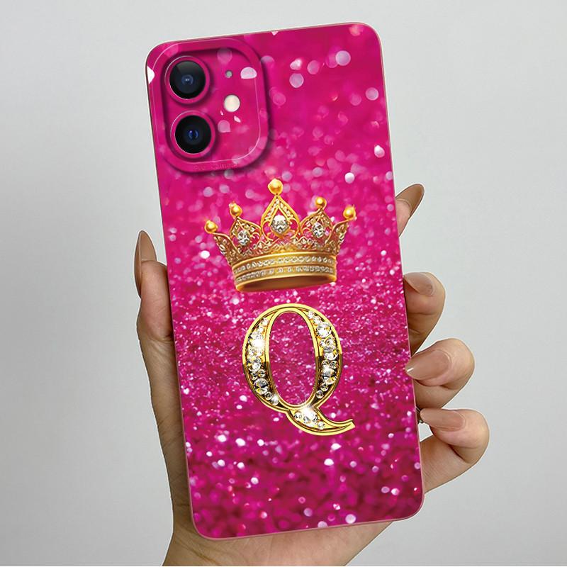 For Apple iPhone 11 Case iPhone11 Pro Luxury Crown Letter Couple Cover Soft Liquid Phone Case For iPhone 11 Pro Max Fundas Coque