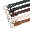 Women's High-Quality Leather Belt with Gold Buckle - Perfect for Dresses and Jeans