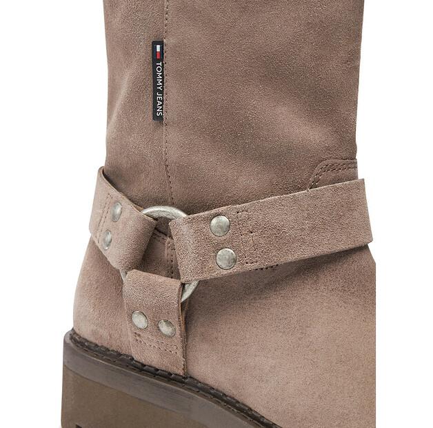 Ankle Boots Tommy Jeans Tjw Urban Biker Boot Suede EN0EN02729 Gray