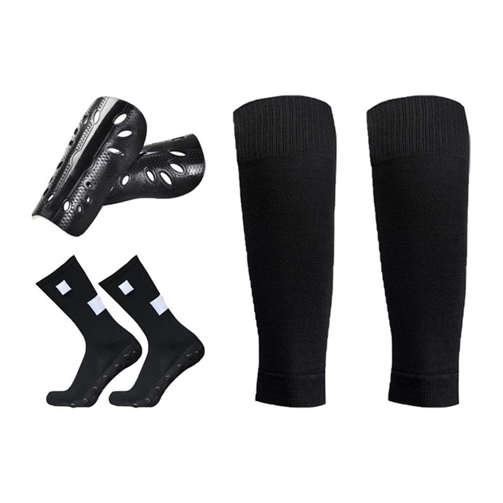 Anti-Rutsch-Fußballsocken Wadenmanschetten und Beinschoner Set Outdoor-Sport Laufen Dehnbare Socken Athletische Fußsocken