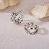 European & American Retro Geometric Hoop Earrings in Titanium Steel with 18K Texture - High-End Niche Design, Trendy Style for Women