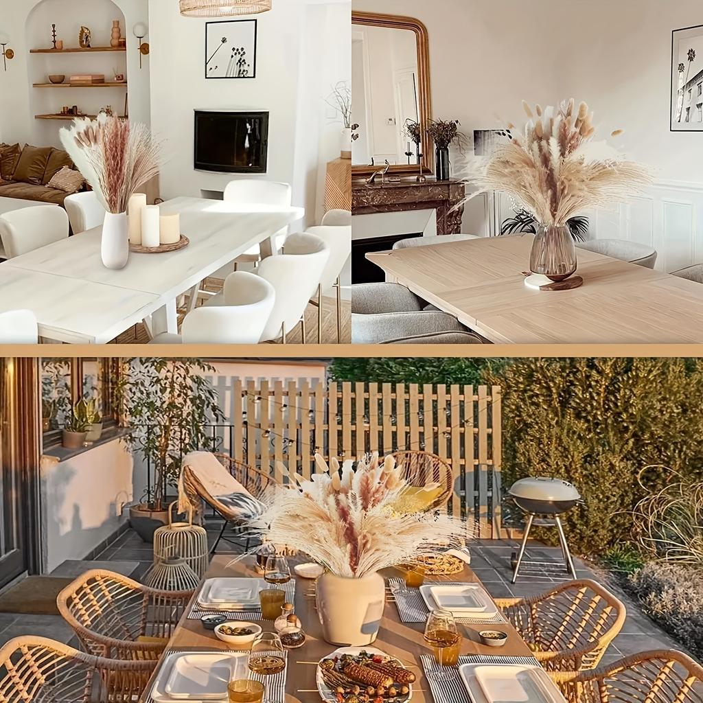 80Pieces Natural Dried Flowers Bouquet Home Decoration  Pampas Reeds Grass Rabbit Tails Bouquet Boho Home Arrangements