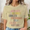 Leopard Print Teacher Tshirt Motivate Respect Educate Inspirational Quote Back To School Tee Gifts Unisex Unisex Teacher Tshirts
